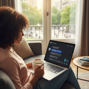 person searching for travel via a conversational interface