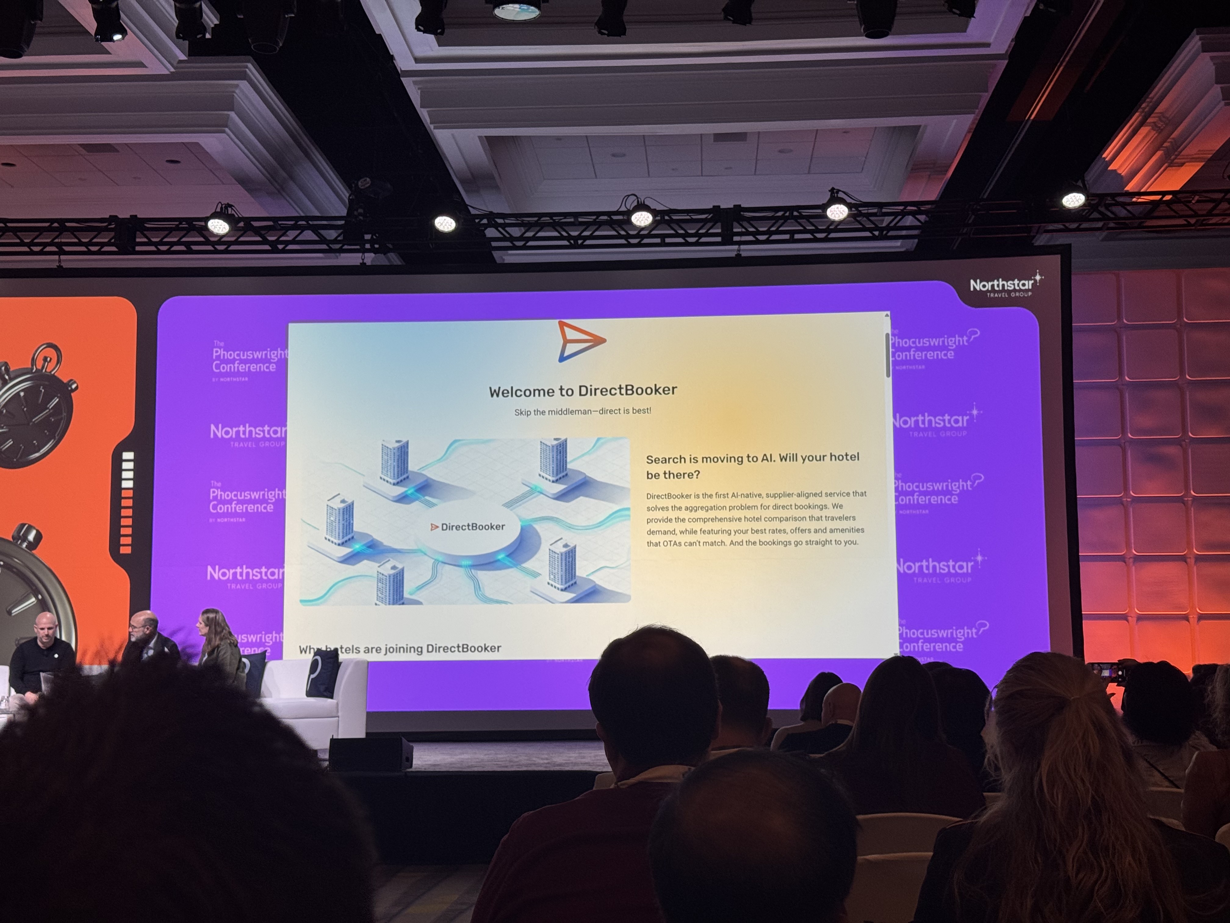 DirectBooker is debated at a Phocuswright industry session about aggregation in the age of AI