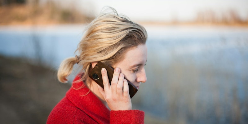 woman taking phone call