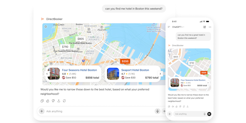 DirectBooker MCP App map screenshots DirectBooker MCP App map screenshots
