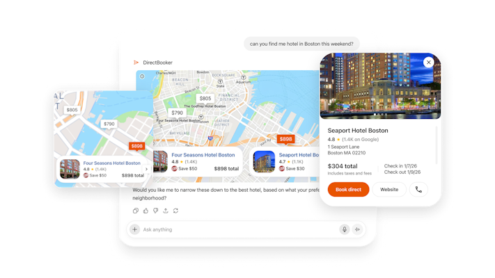 DirectBooker MCP App - desktop and mobile