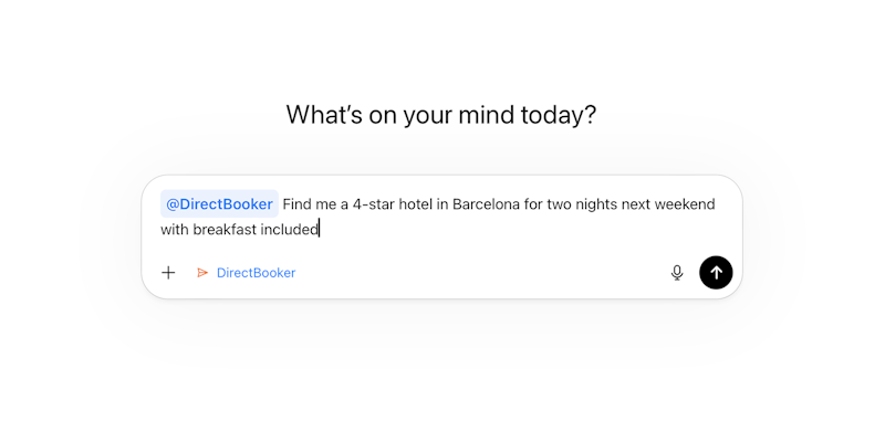 ChatGPT - try a hotel search with DirectBooker ChatGPT - try a hotel search with DirectBooker