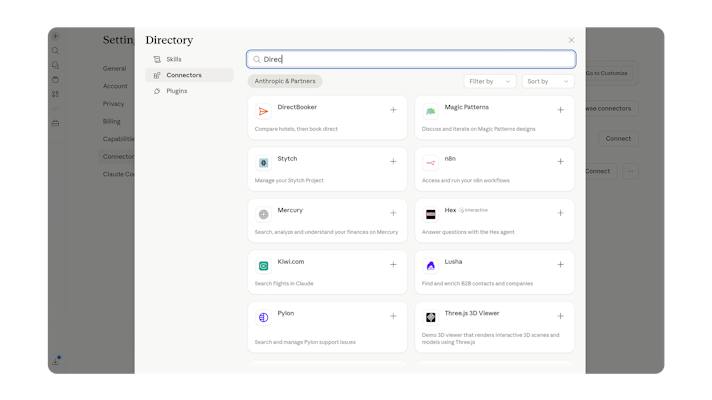 Claude connectors directory