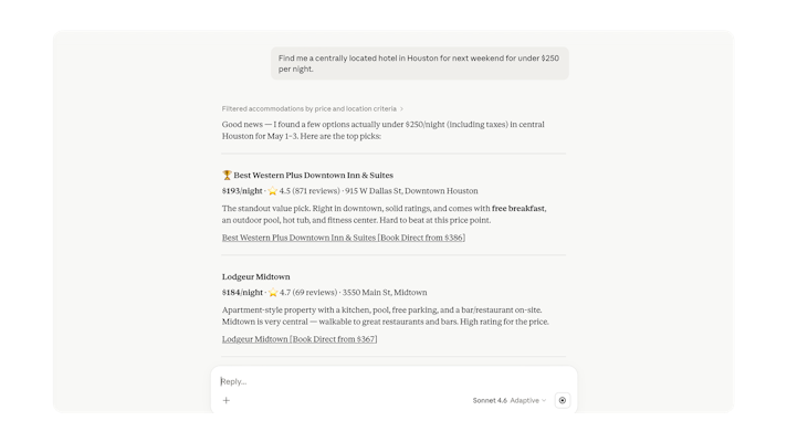 Claude - try out the DirectBooker connector