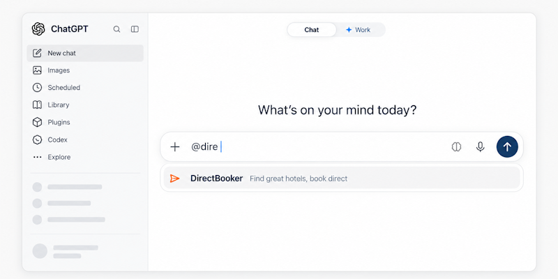 Invoking DirectBooker in ChatGPT Invoking DirectBooker in ChatGPT