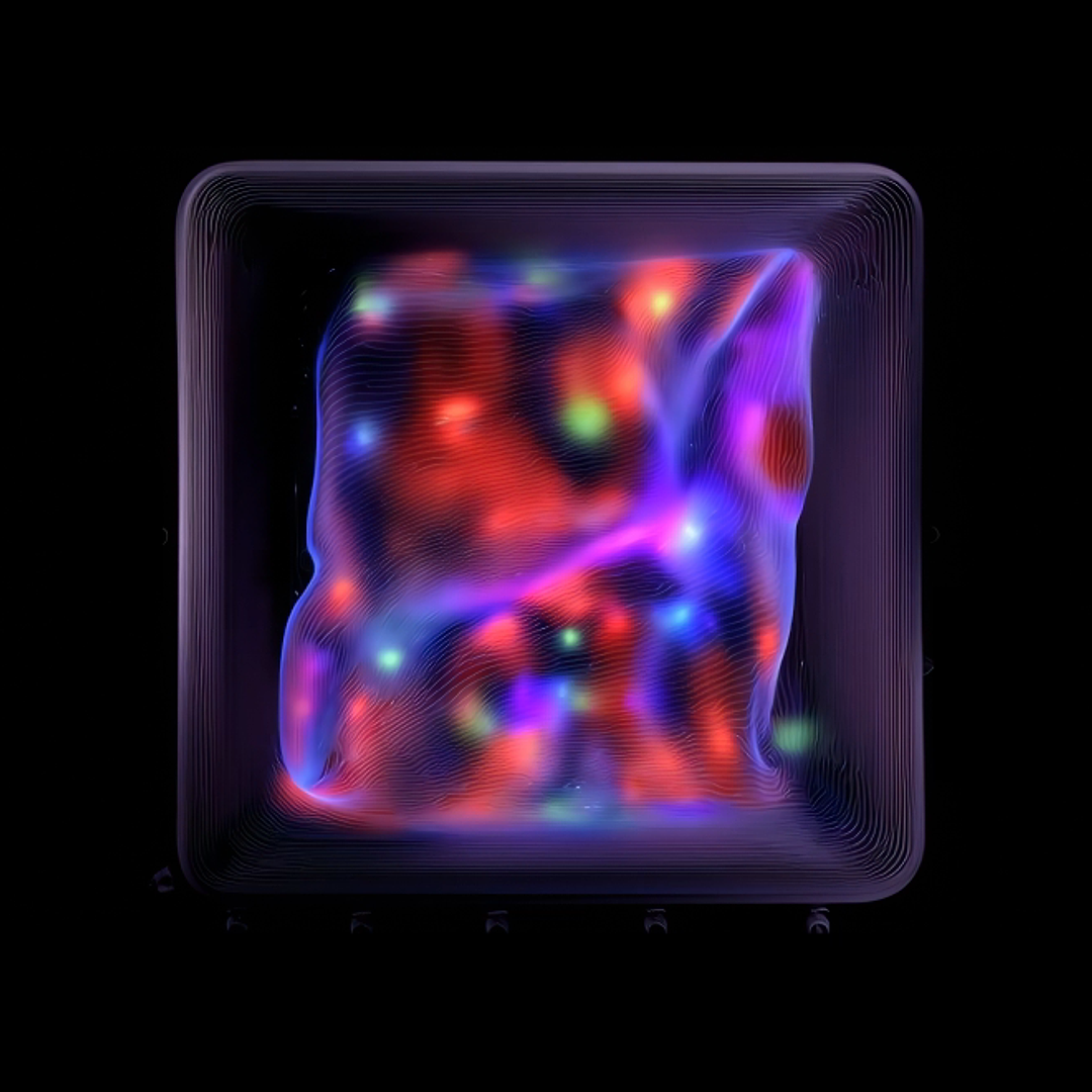 A luminous generative form, the hero of the What Is An App Now? essay by Fantasy