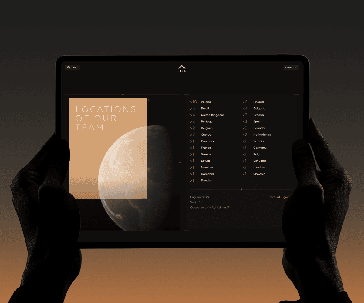 UX/UI design for the team location section