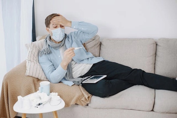 Imagem de um homem doente, necessitando de Infectrin.