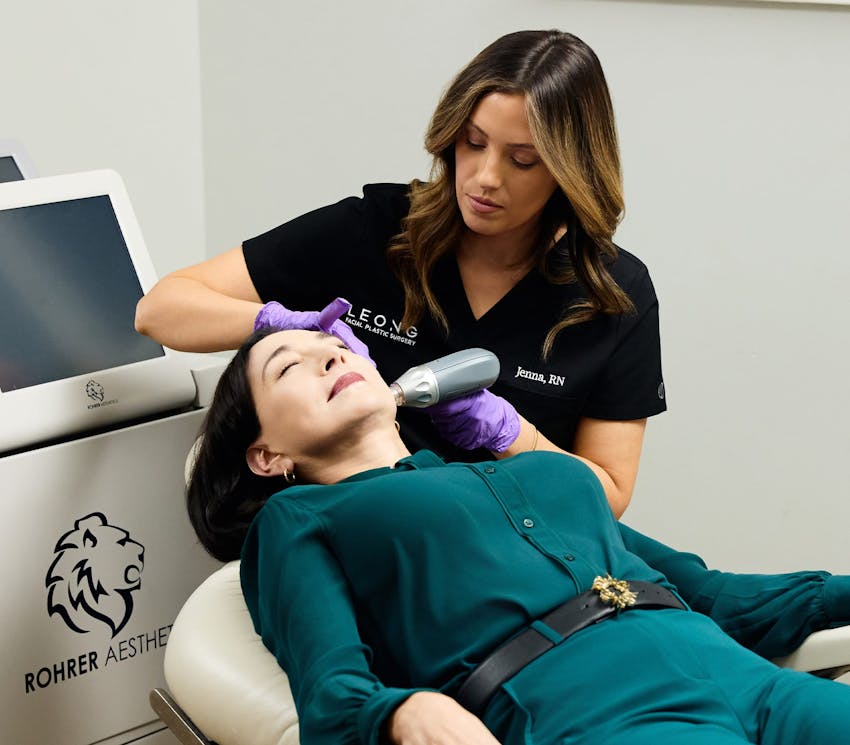 woman getting facial rejuvenation procedure done by Leong specialist