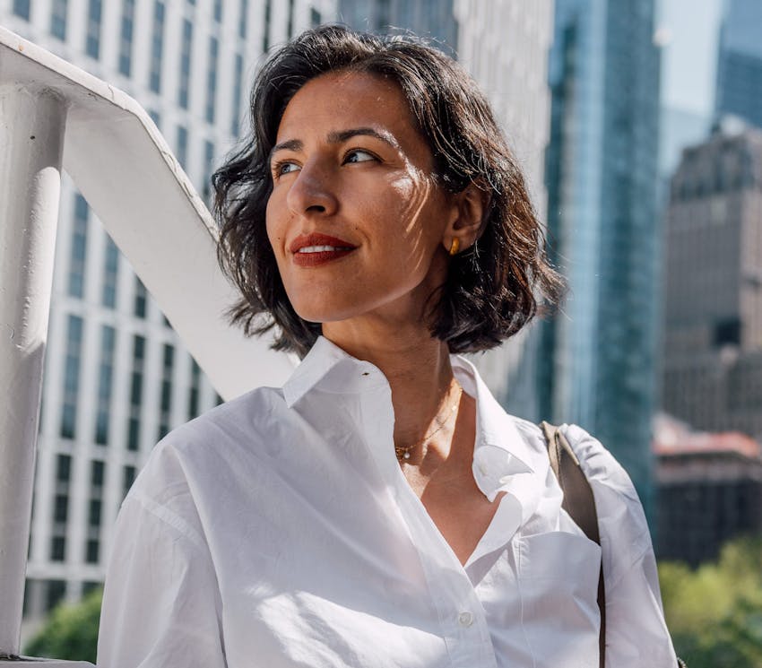 woman outside in the city