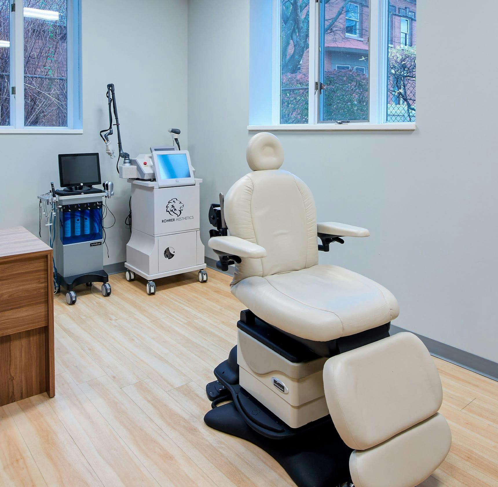 examination chair in room