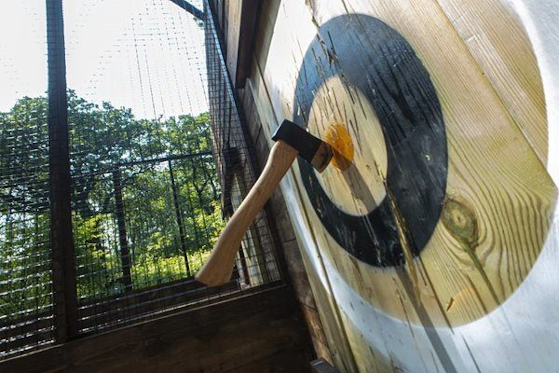 Axe in a target.