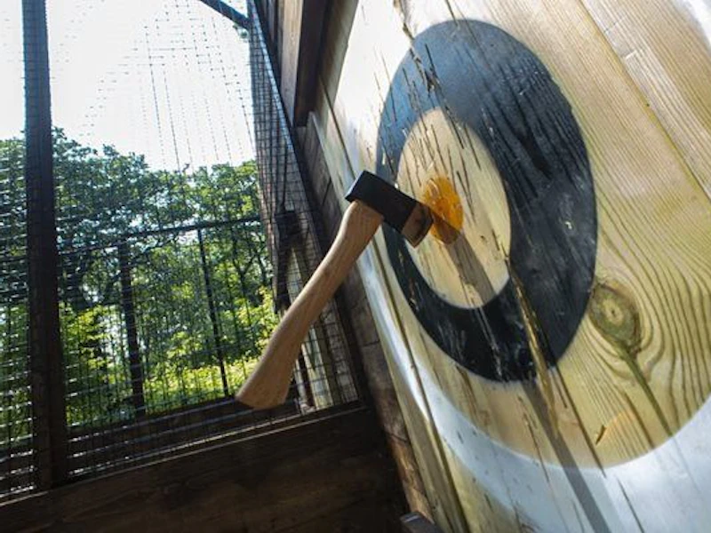 Axe in a target.