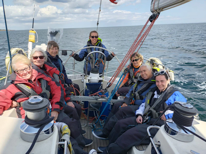 AdventureMind Grant 2025 Group on a sailing boat.