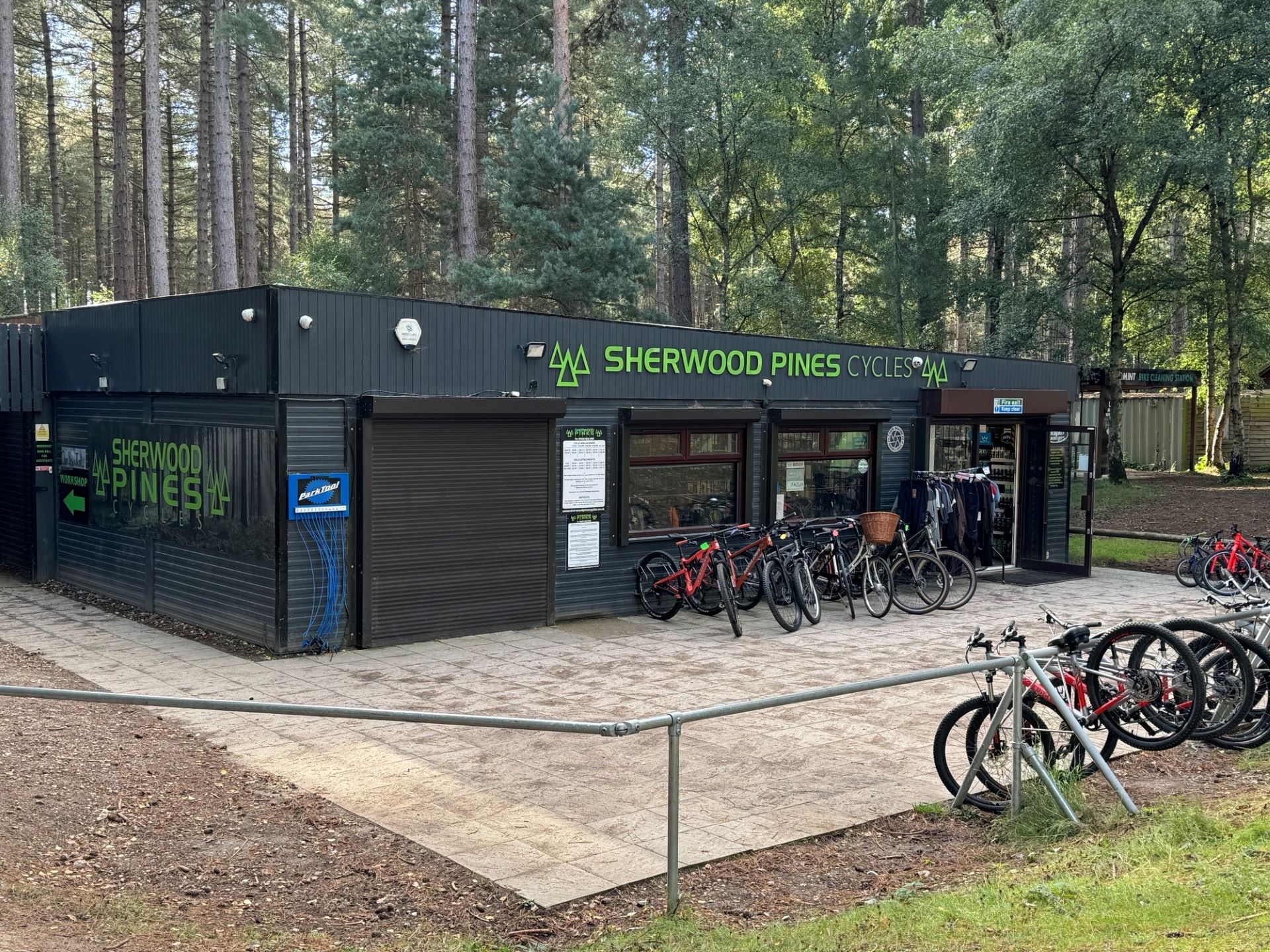 The cycle hire centre at Sherwood Pines