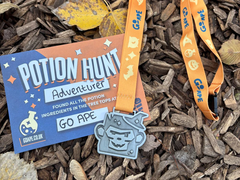 Go Ape Potion Hunt medal and certificate A Go Ape Potion Hunt medal and certificate