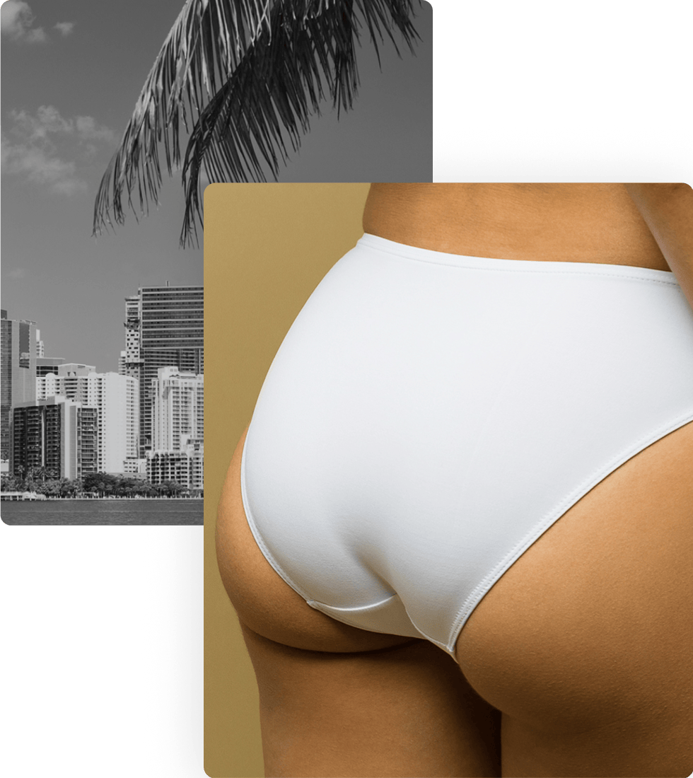 close up of woman's butt wearing white bathing suit bottoms