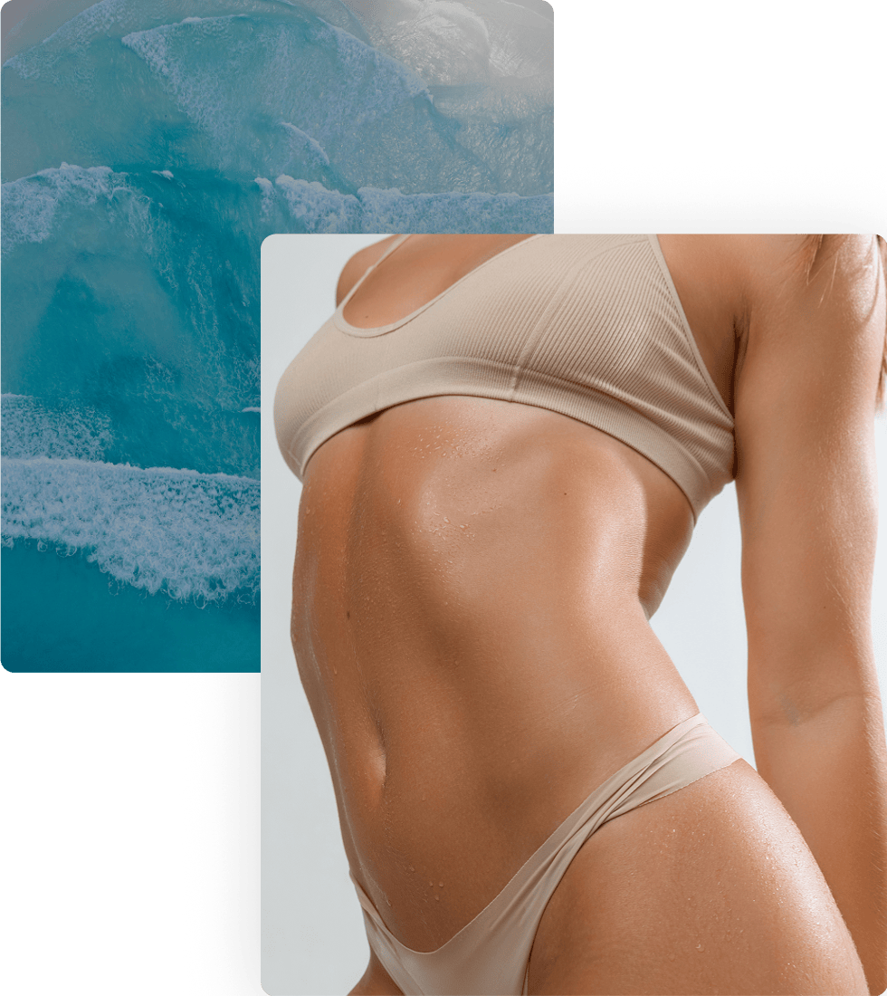 Womans body and the ocean