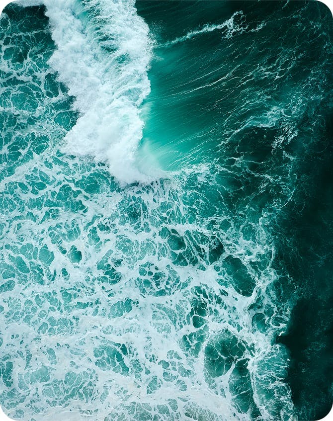 Aerial view of the oean