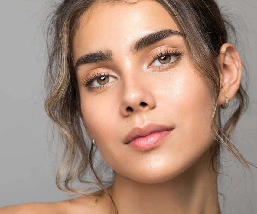 close up of a womans face