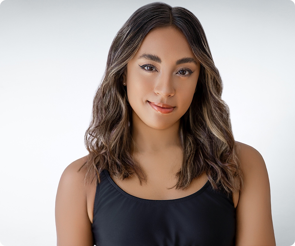woman with wavy hair