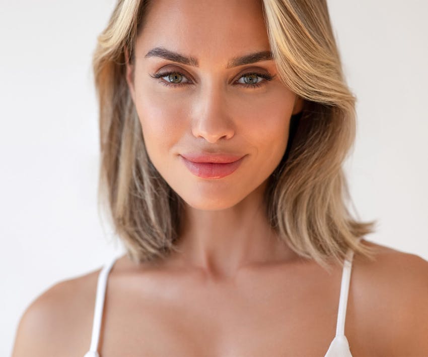 close up of a woman's face