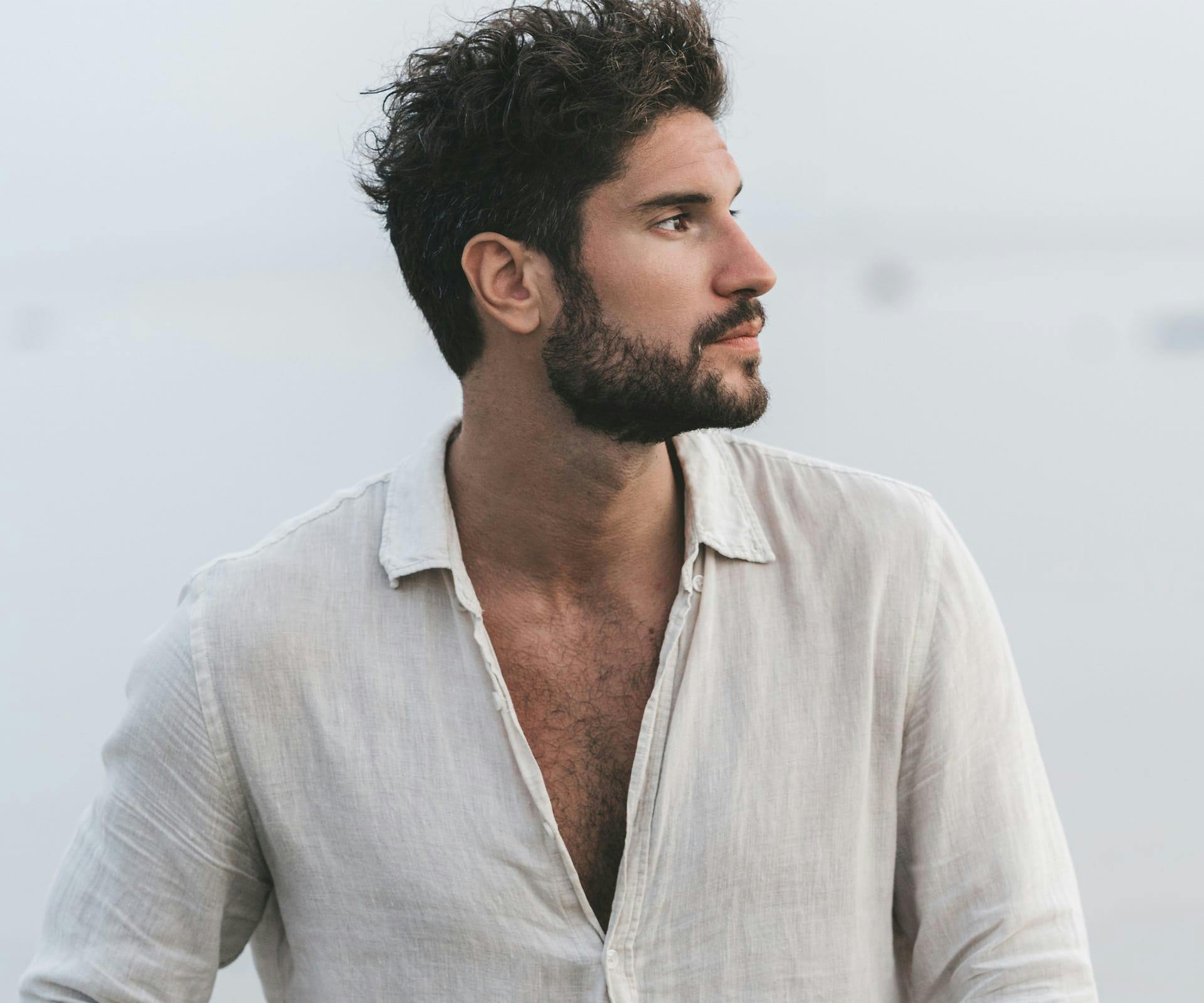 man looking to the right