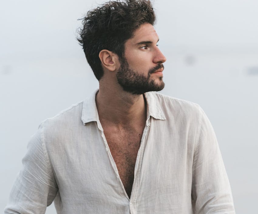 man looking to the right