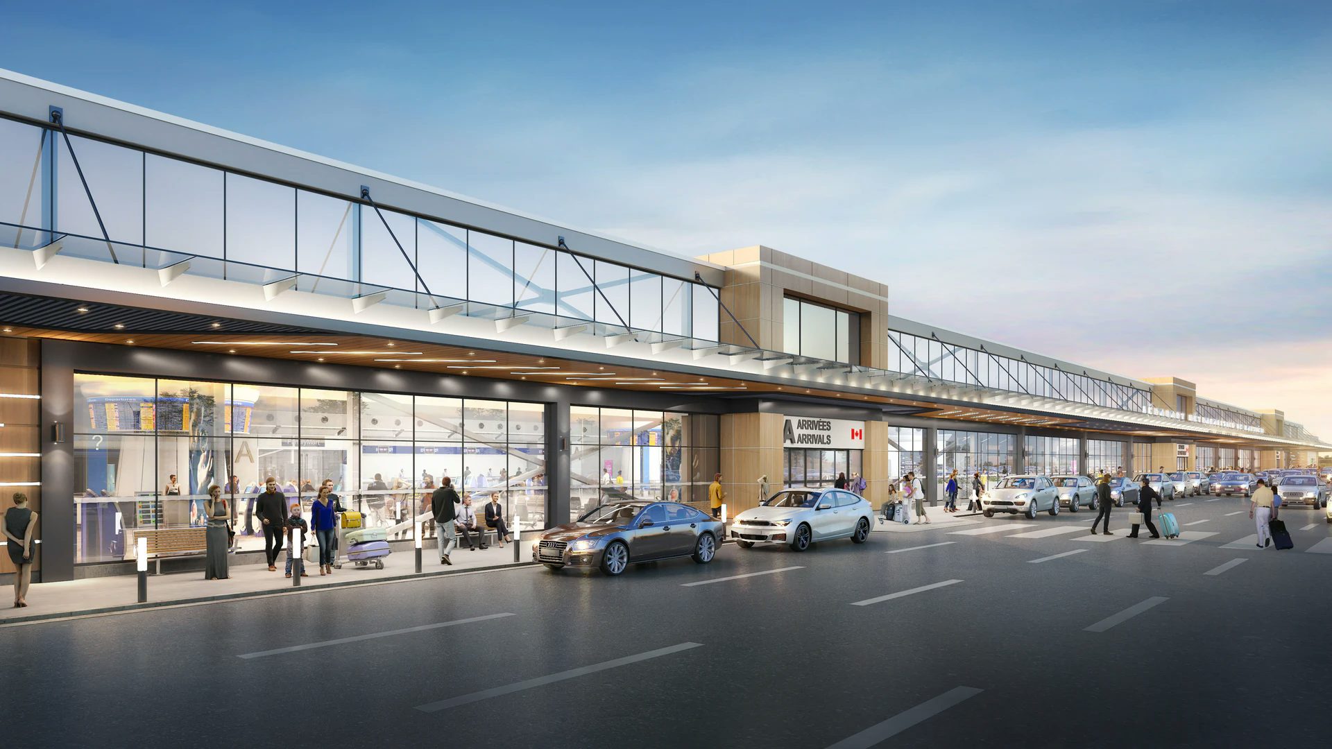 Rendu architectural du nouveau terminal du MET - Aéroport métropolitain de Montréal