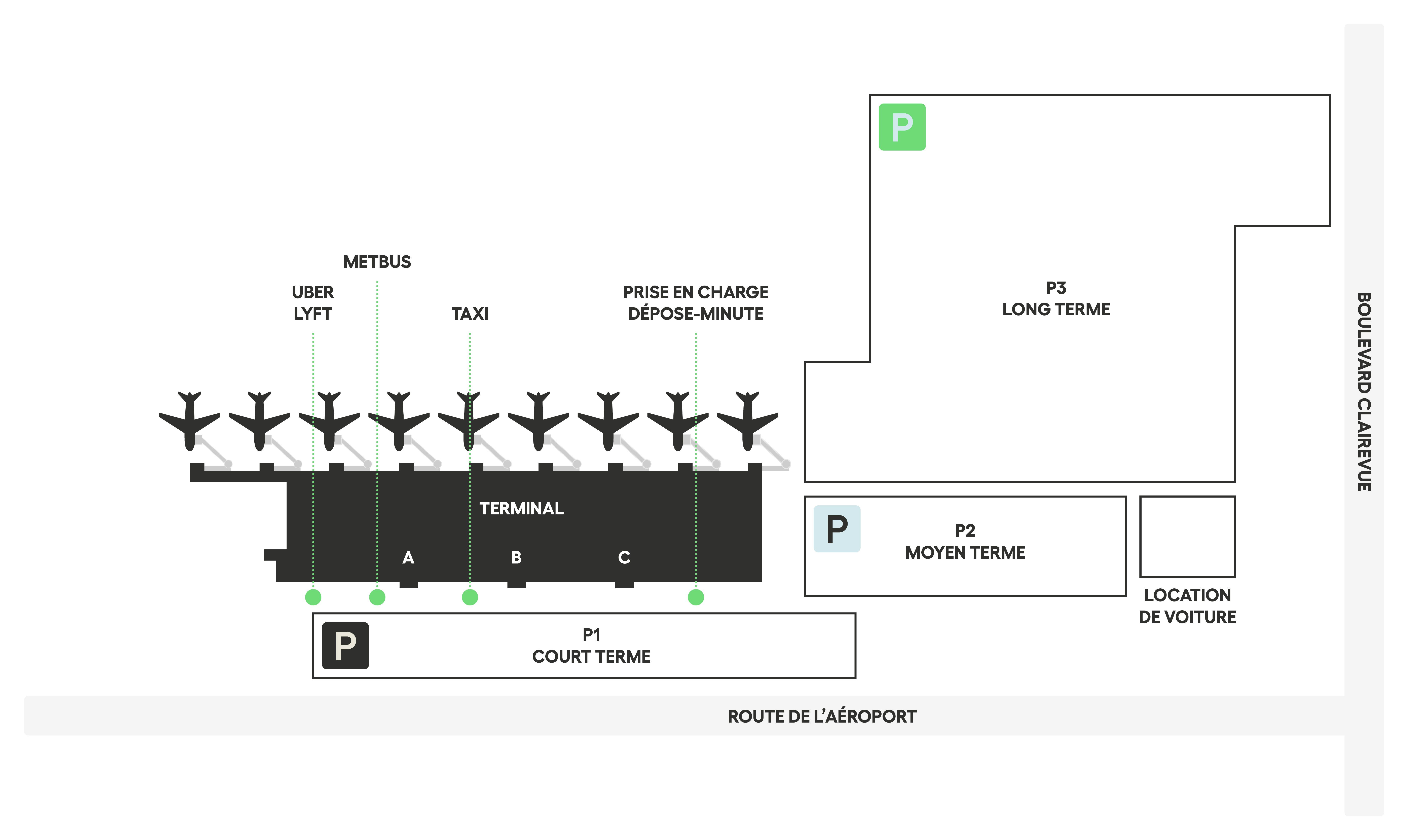 Plan du stationnement du MET