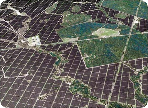 aerial view of bulli creek solar farm