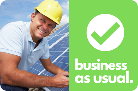 business as usual solar installer graphic