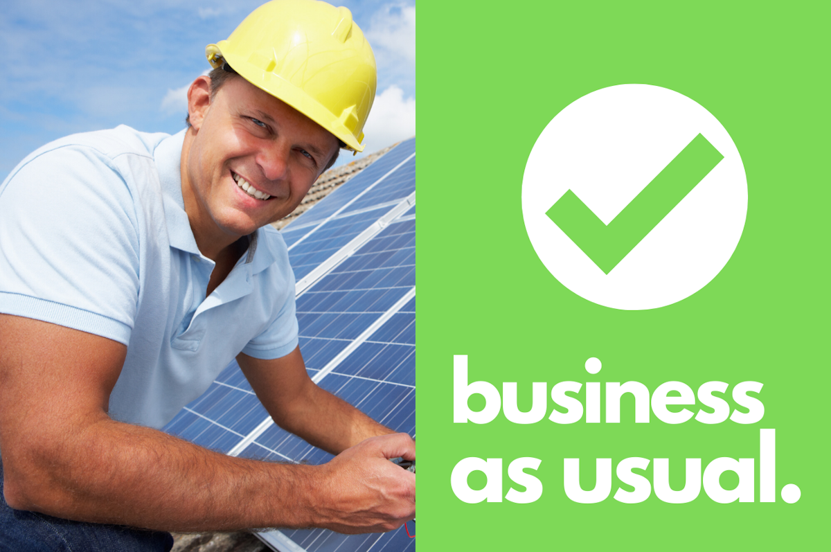 business as usual solar installer graphic