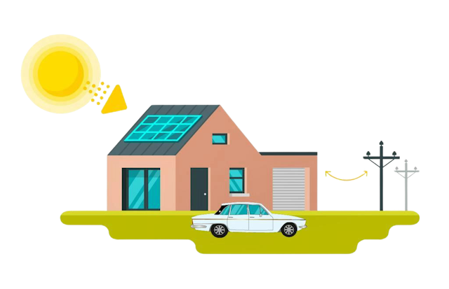 off grid solar power illustration
