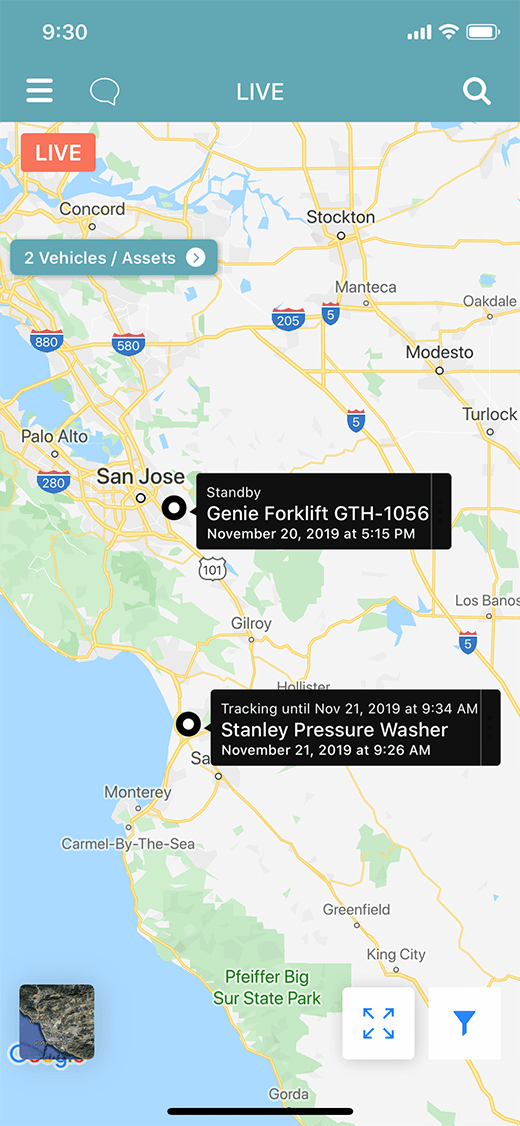Real-time live tracking