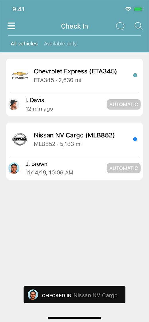 Are drivers sharing vehicles?
