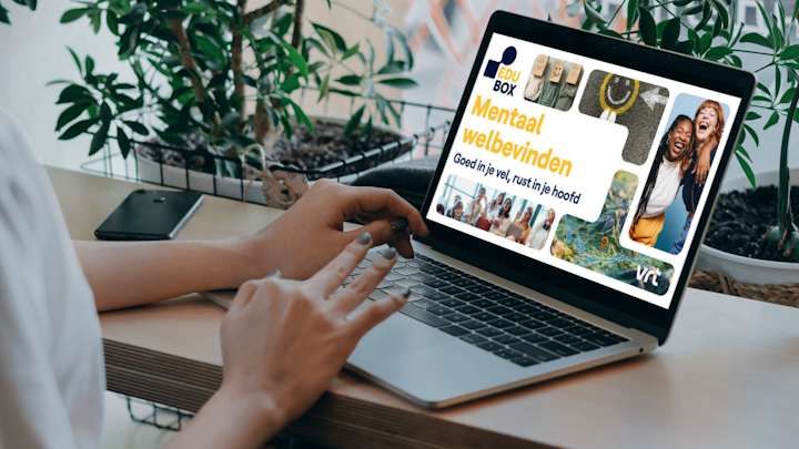 iemand surft naar de edubox online op de pc
