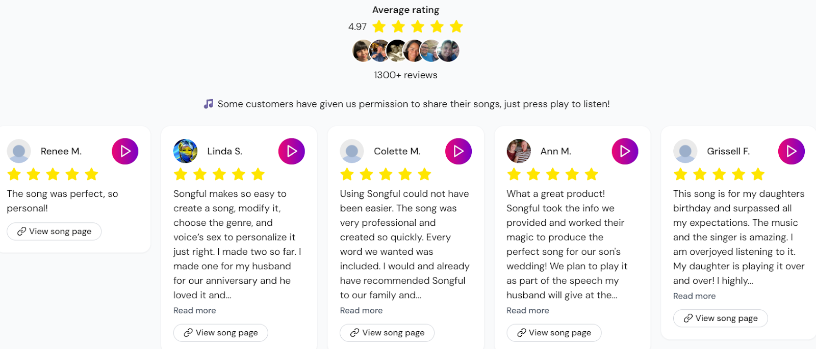 Songful reviews