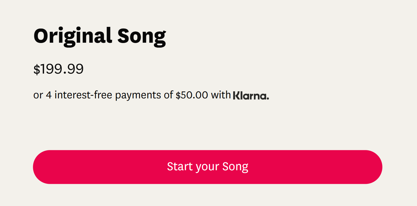 Songfinch original song price
