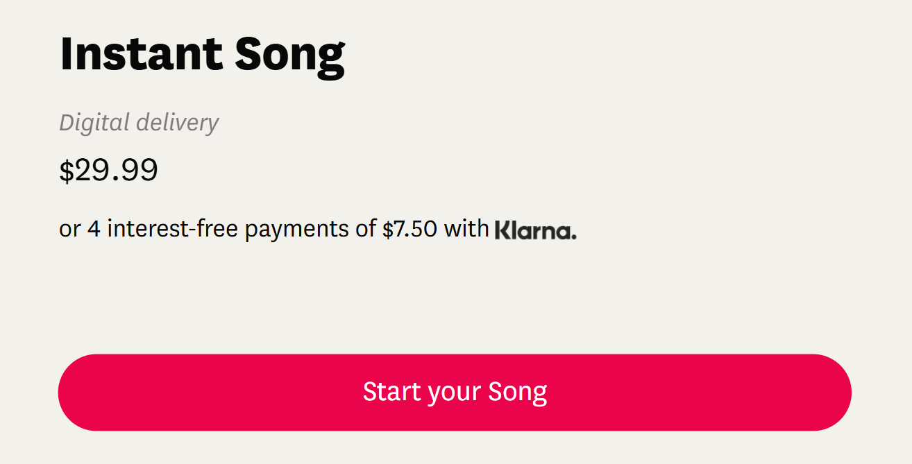 Songfinch instant song price