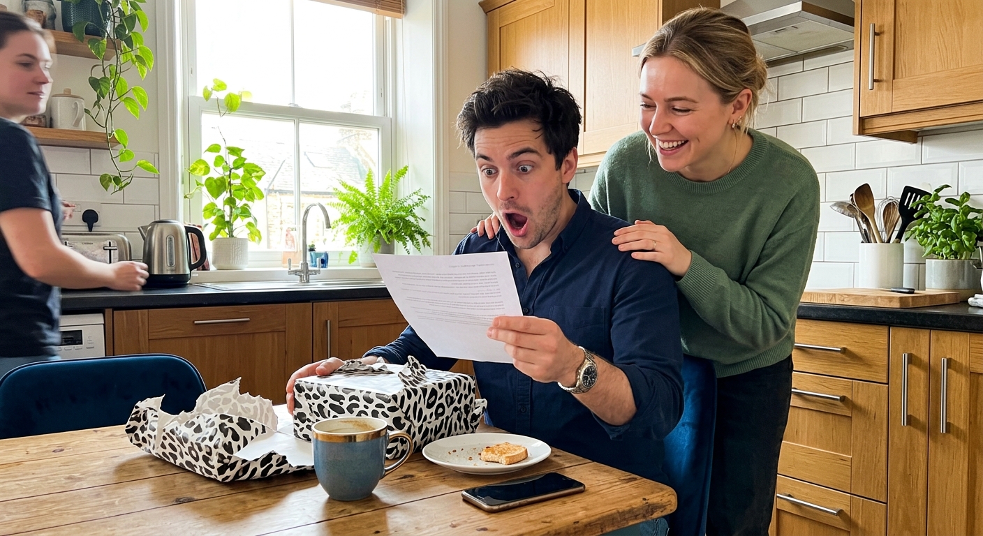 Skydiving gift reveal surprise