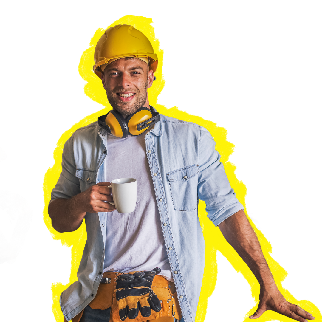 ZZP’er in de bouw aan het werk, illustratie van ZZUPER’s verzekering voor zelfstandige bouwprofessionals