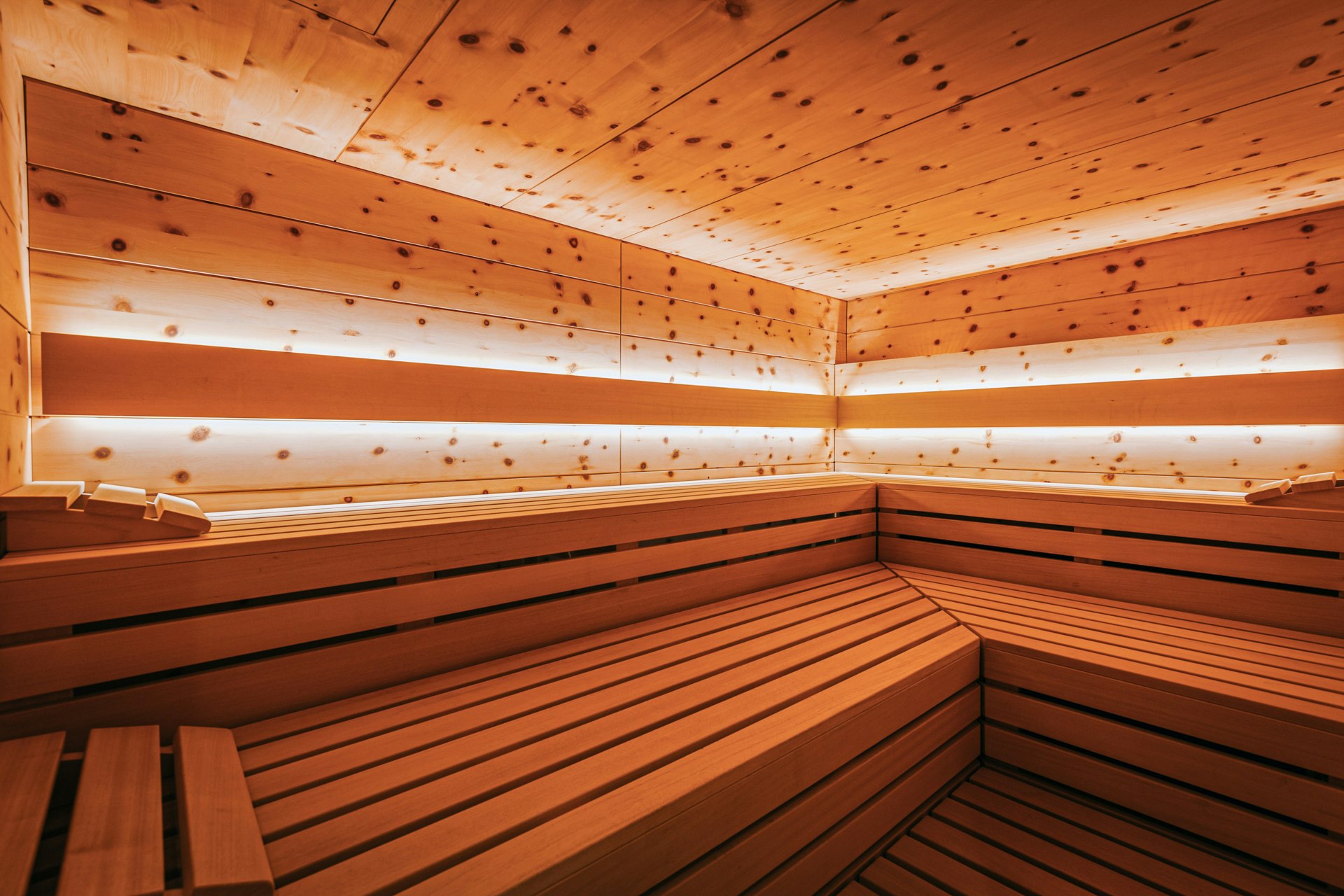 Sauna with rustic wood