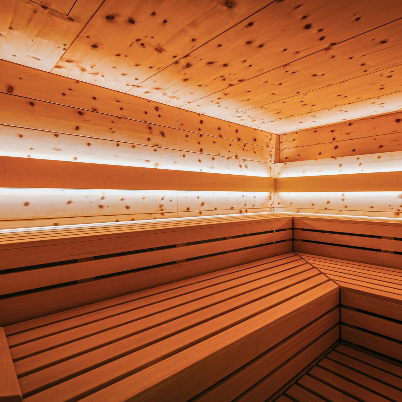 Sauna at the Hotel Ermitage Sauna with rustic wood