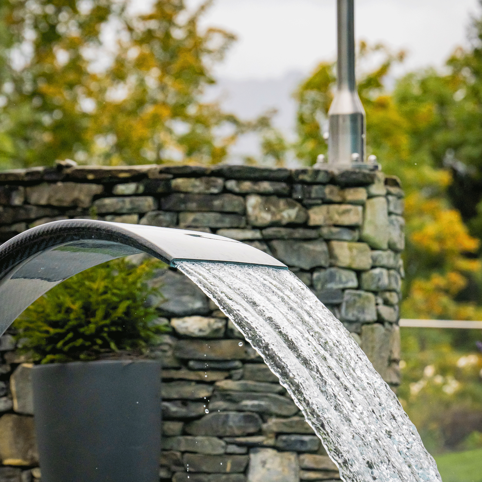 Freibad im Hotel Ermitage Wasserfontäne