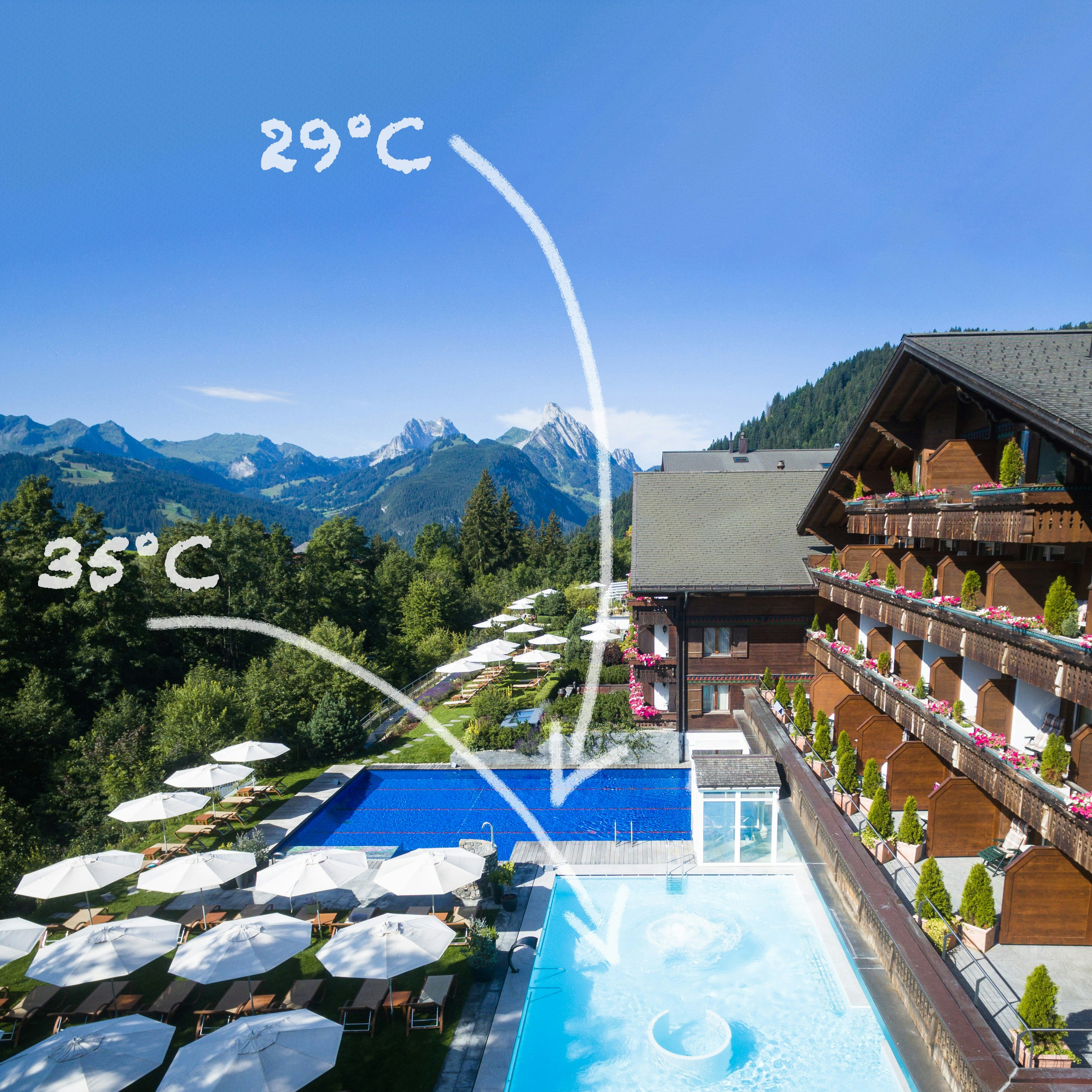 Hotel south side pools drone shot Hotel south side pools drone shot