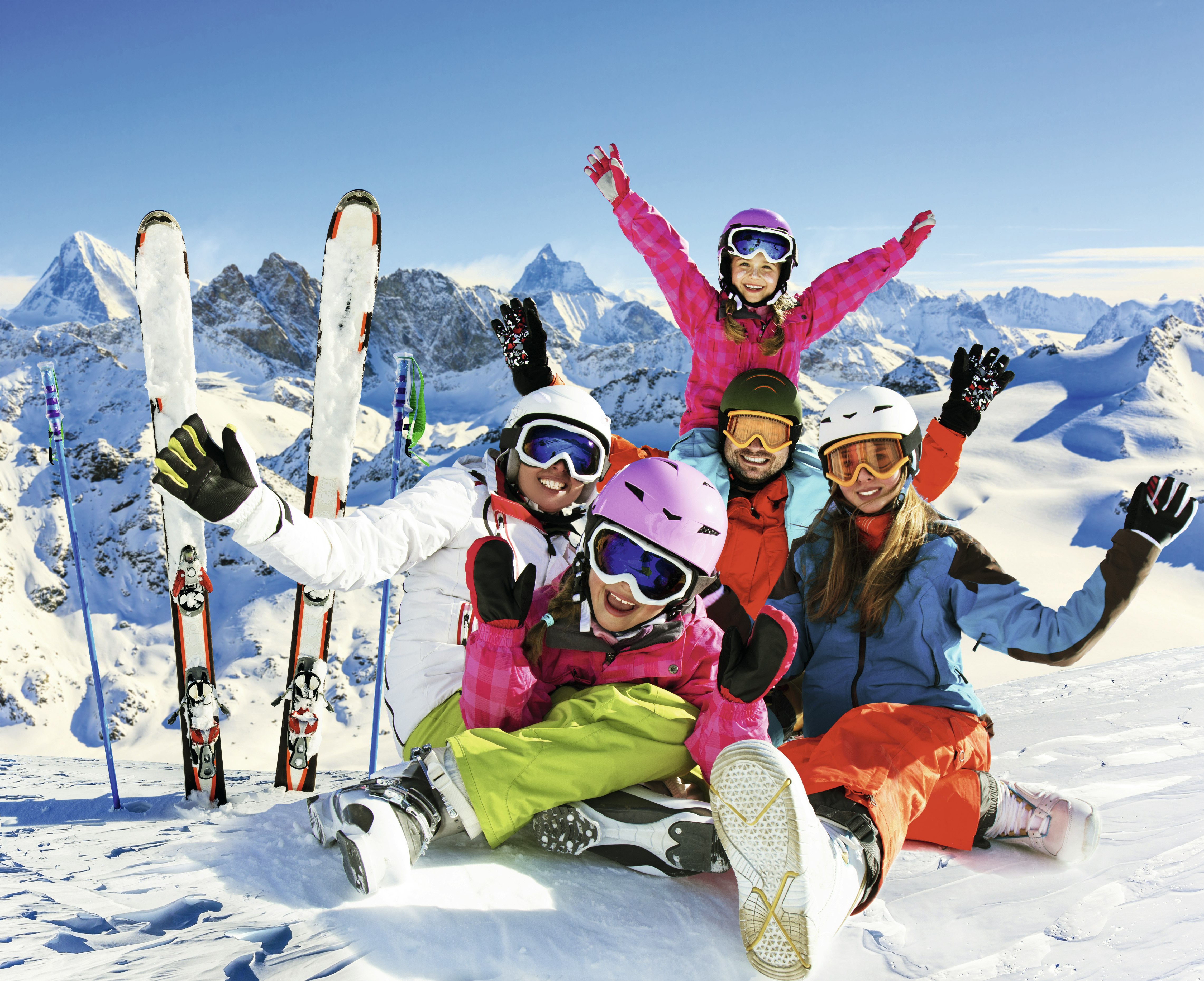 Famille en hiver