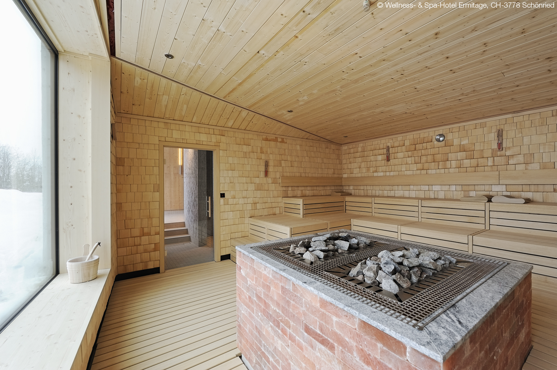 Sauna panoramique à l'ERMITAGE avec vue sur la nature / la neige