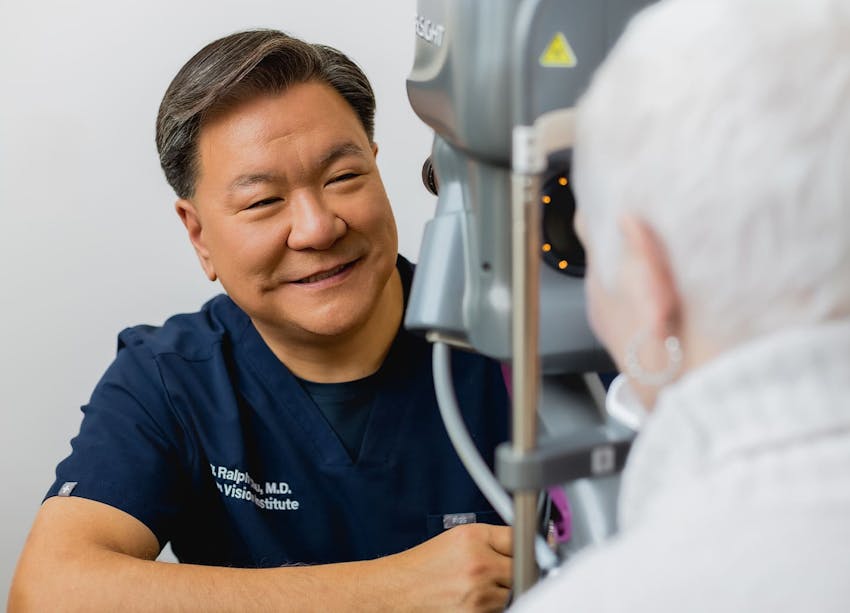 Dr. Chu with patient