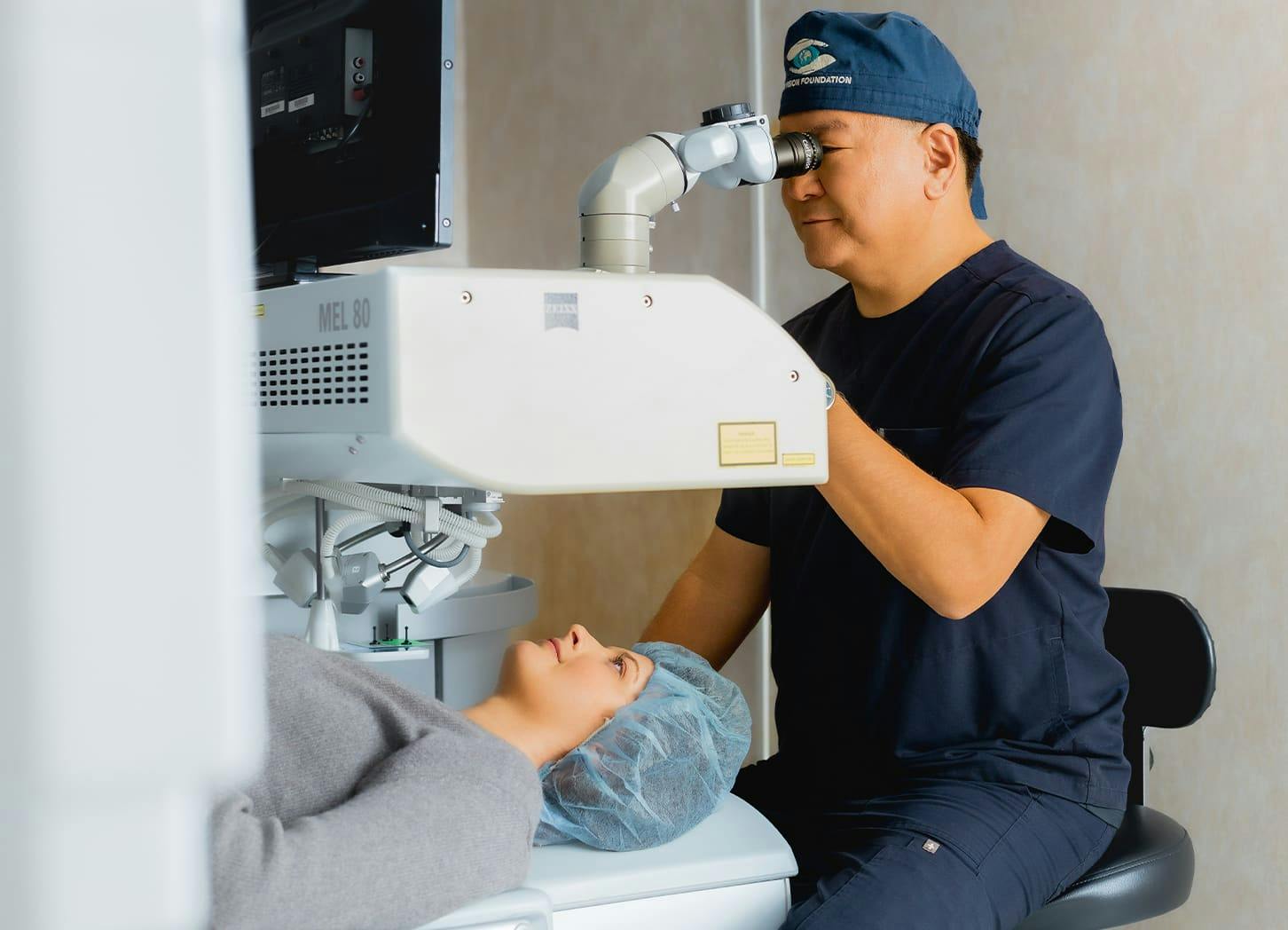 Dr. Chu and a vision patient